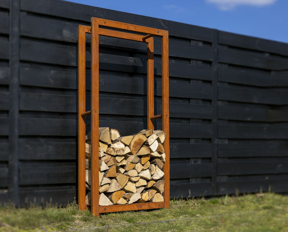 PORTALEGNA IN METALLO L COLOR LEGNO
