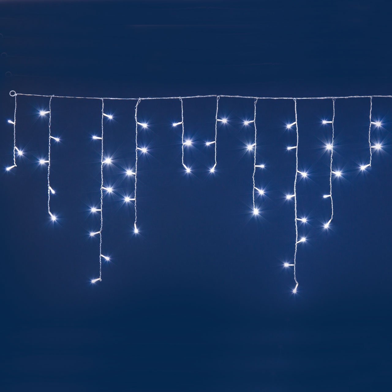 STALATTITI CON 360 LUCI LED BIANCO FREDDO 8 GIOCHI DI LUCE