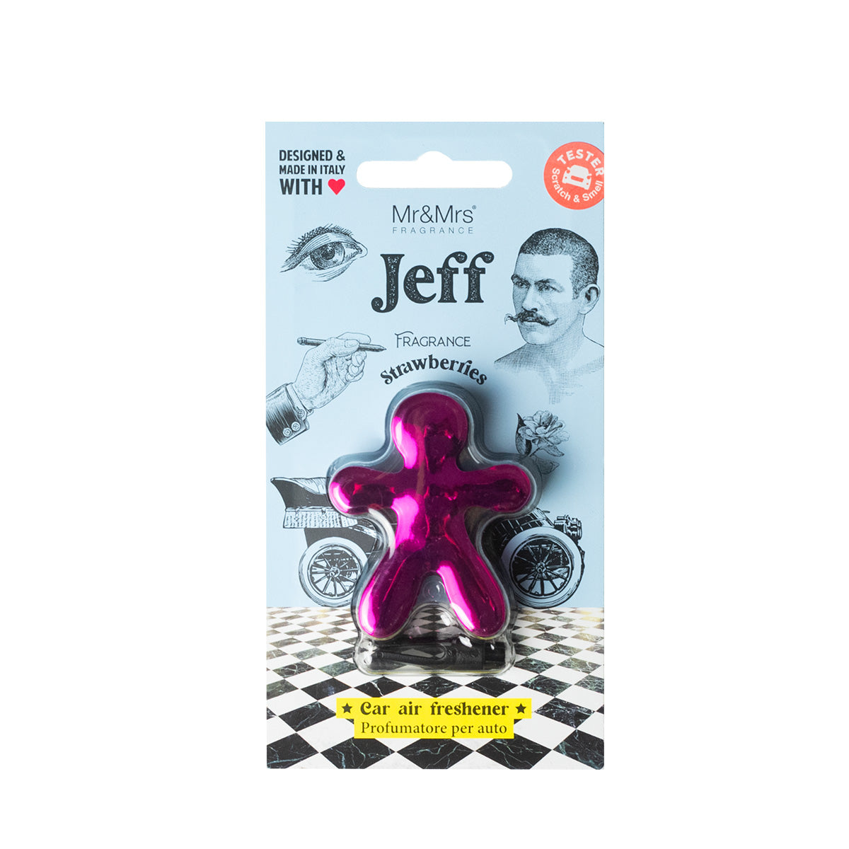 MR & MRS FRAGRANCE PROFUMATORE PER AUTO JEFF CROMATO FUCSIA FRAGOLINE