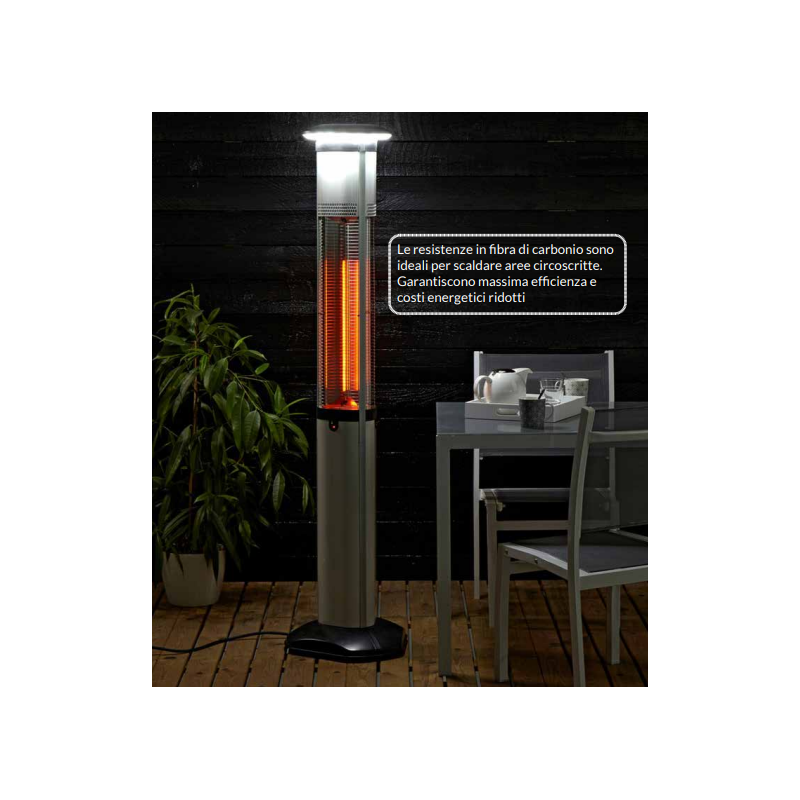 STUFA ELETTRICA 2700W PATIO 2700 CON TELECOMANDO E LUCE LED 360°