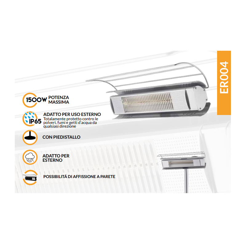 PIANTANA RISCALDANTE PER ESTERNO INFRAROSSI 1500W