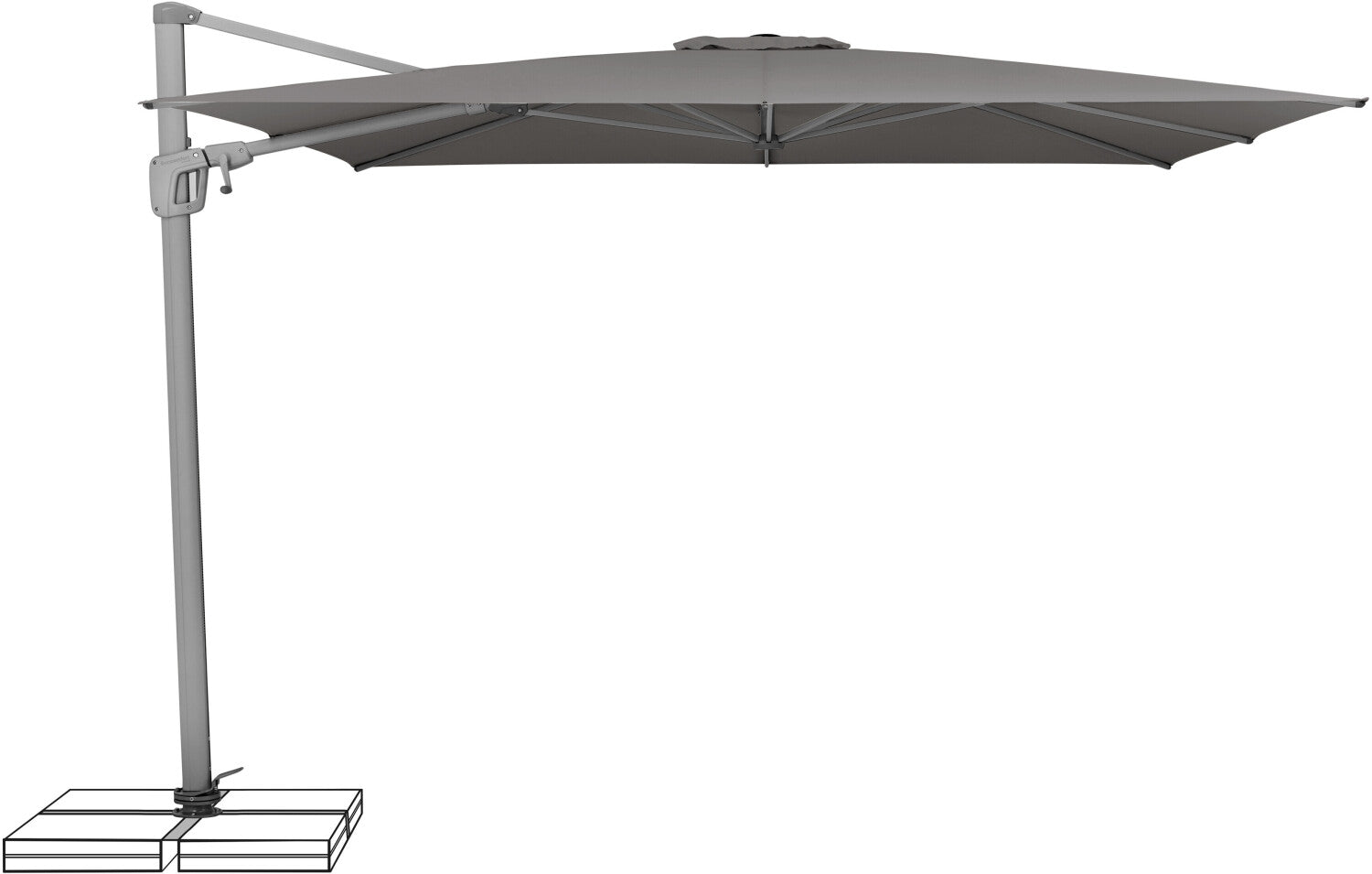 Ombrellone Sunflex 300x300 cm Grigio D13 GLATZ
