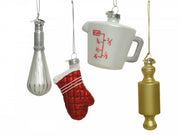 PENDENTE NATALIZIO ACCESSORI DA CUCINA IN VETRO 8CM ASSORTITO