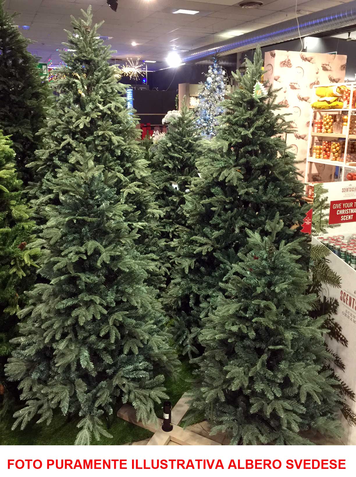 ALBERO DI NATALE SVEDESE 180CM ARGENTATO