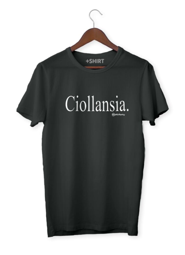T-SHIRT UNISEX 100%COTONE NERO "CIOLLANSIA" TG L