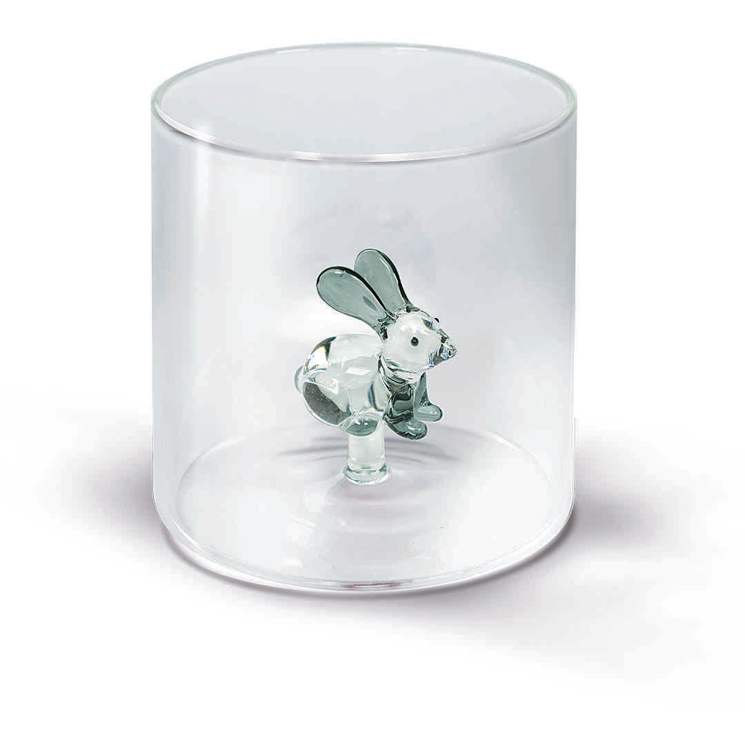 BICCHIERE DA ACQUA CONIGLIO 250ML IN VETRO SOFFIATO