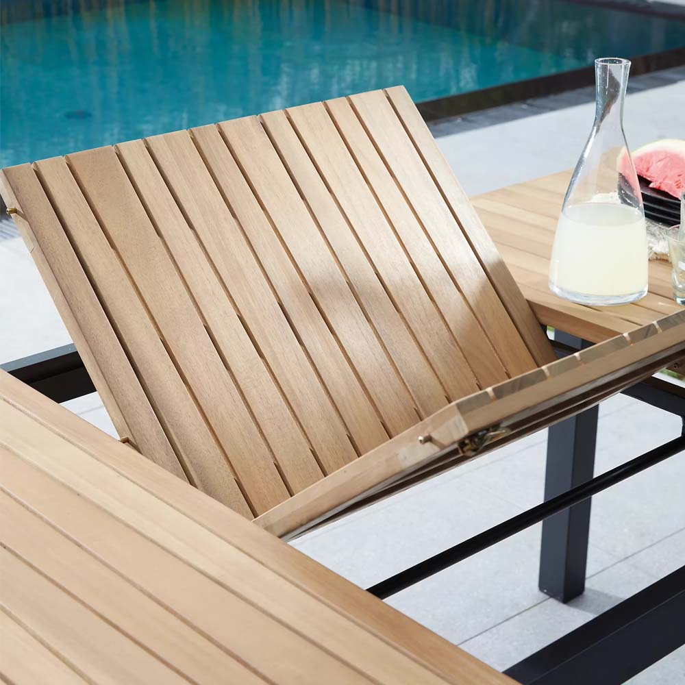 TAVOLO ALLUNGABILE BALITO 160/220X90 CM ALLUMINIO/ACACIA