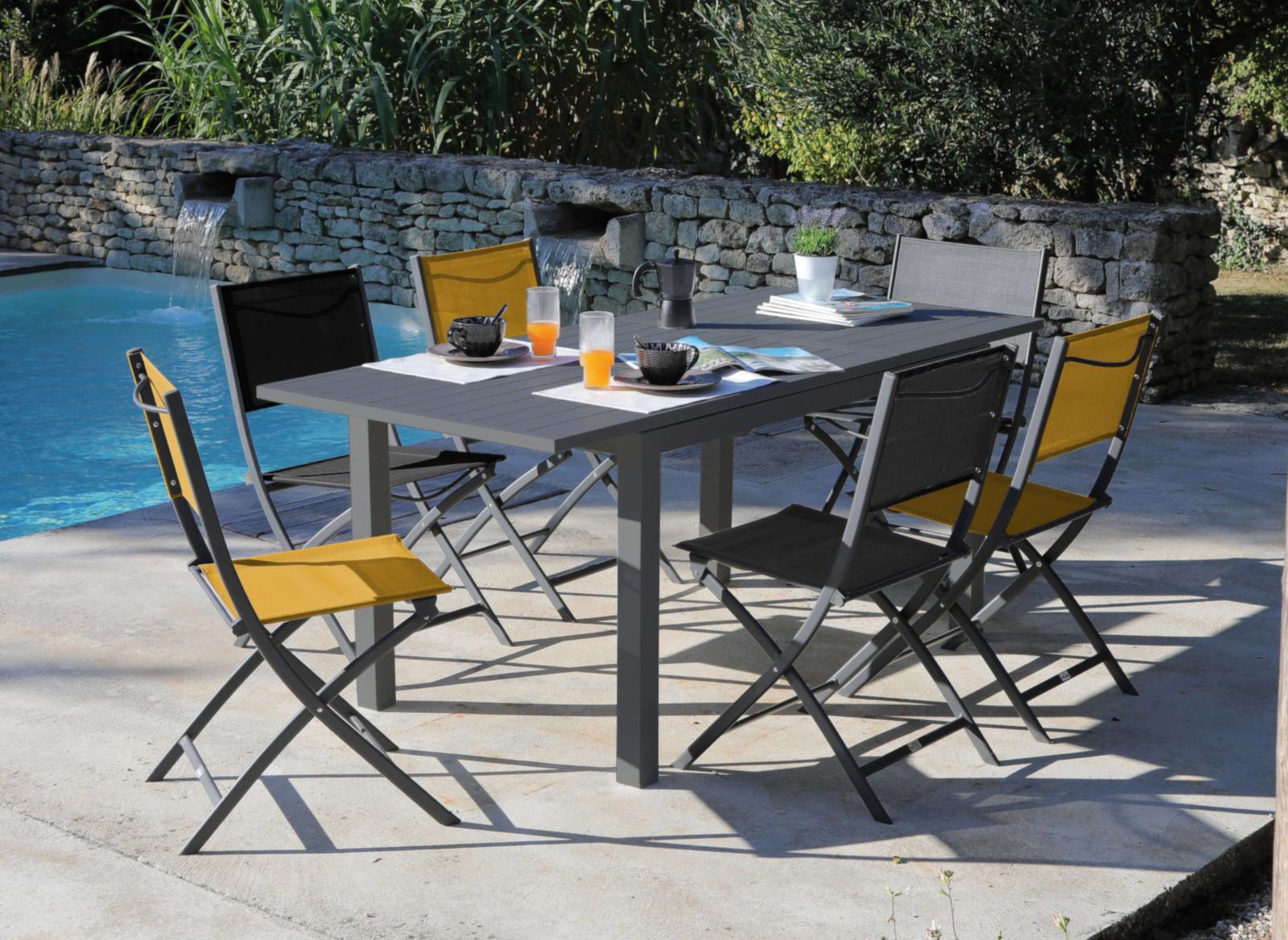 TAVOLO DA GIARDINO GENES 110/170X70 BIANCO