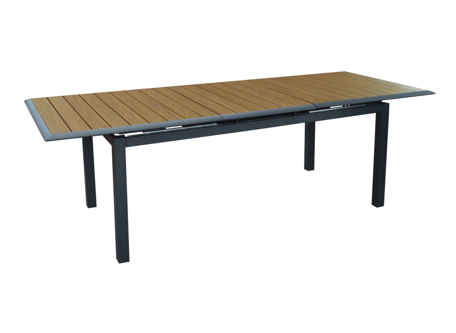 TAVOLO LOUISIANE II 187/247X100 GRAFITE E ROVERE