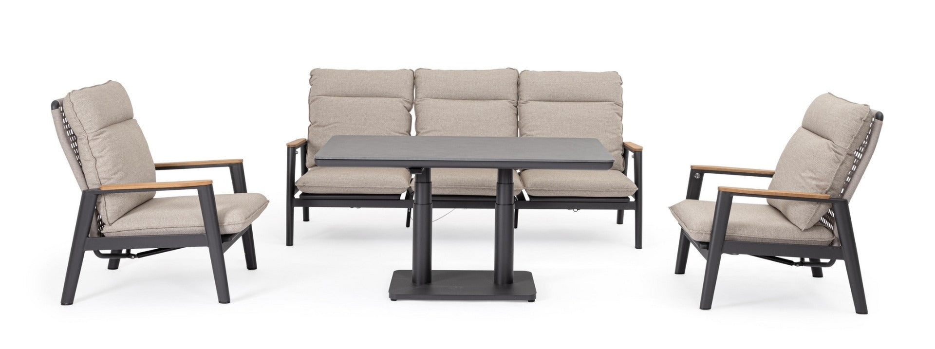 TAVOLO MIGUEL 140X80X51/72CM ALTEZZA REGOLABILE ANTRACITE