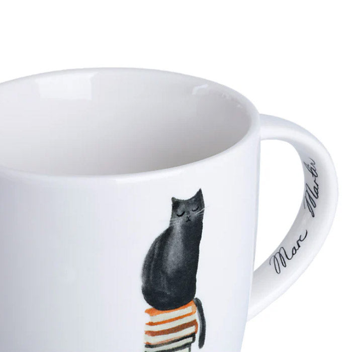 TAZZA AMICI FELINI, GATTO CON LIBRI, 400ML