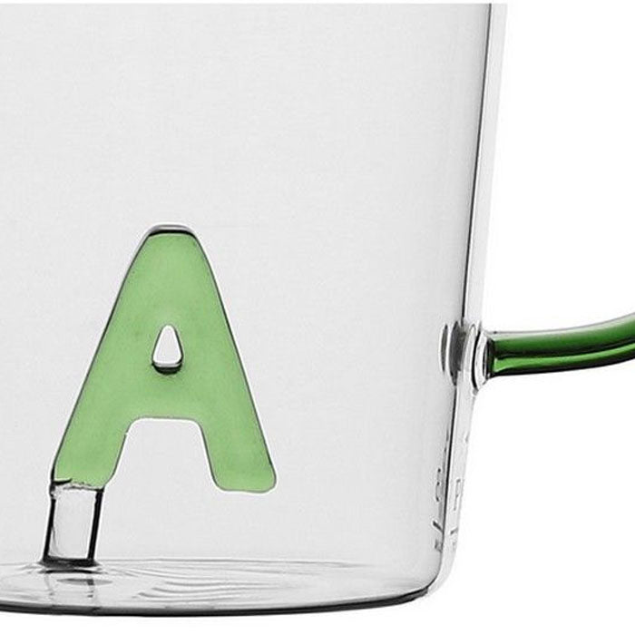 TAZZA LETTERA "A" IN VETRO BOROSILICATO 440CC