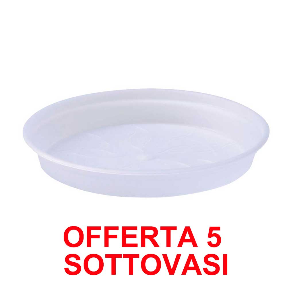 OFFERTA 5 SOTTOVASO  GREEN BASICS ORCHID SAUCER 10CM TRASPARENTE