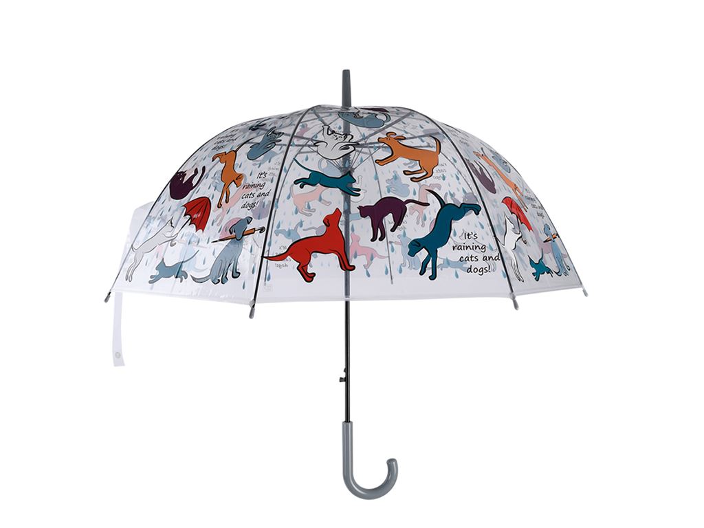 OMBRELLO TRASPARENTE FANTASIA CANI E GATTI 83CM