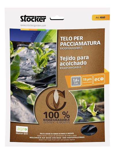 TELO NERO BIODEGRADABILE PER PACCIAMATURA 0,8 X 5 M