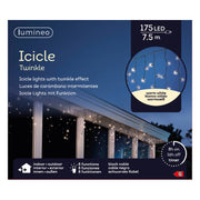 STALATTITE LUCE GHIACCIOLI BIANCO CALDO EXTRA 175 LED 8 GIOCHI DI LUCE 7,5MT