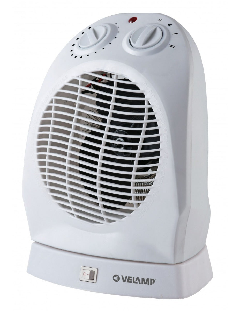 TERMOVENTILATORE FISSO 2KW 2 VELOCITÀ BASE OSCILLANTE BIANCO