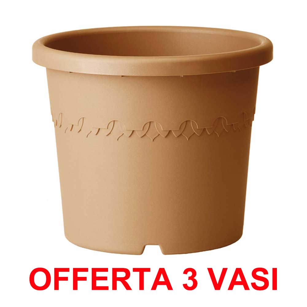 OFFERTA 3 VASO ALGARVE CILINDRO 21CM TERRA
