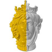 VASO TESTA GIALLO/BIANCO LINEA "TESTE MATTE" SMALL