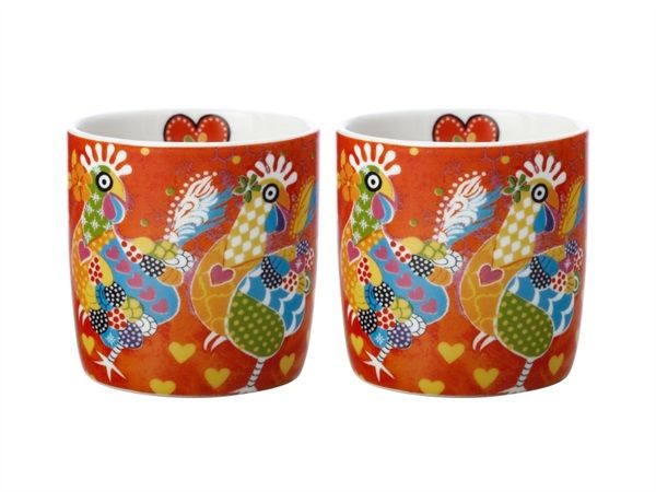 SET 2 TAZZINE CAFFE' ESPRESSINI 100ML LOVE HEARTS CHICKEN DANCE