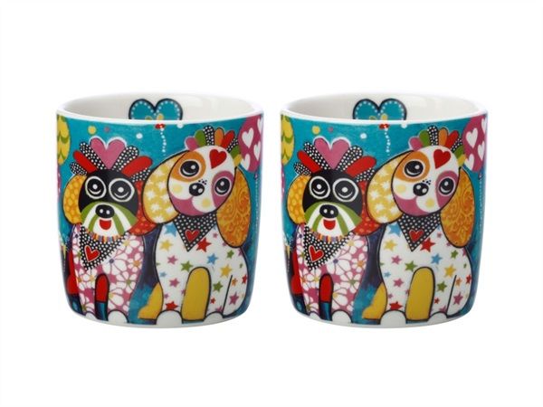 SET 2 TAZZINE CAFFE' ESPRESSINI 100ML LOVE HEARTS OODLES OF LOVE