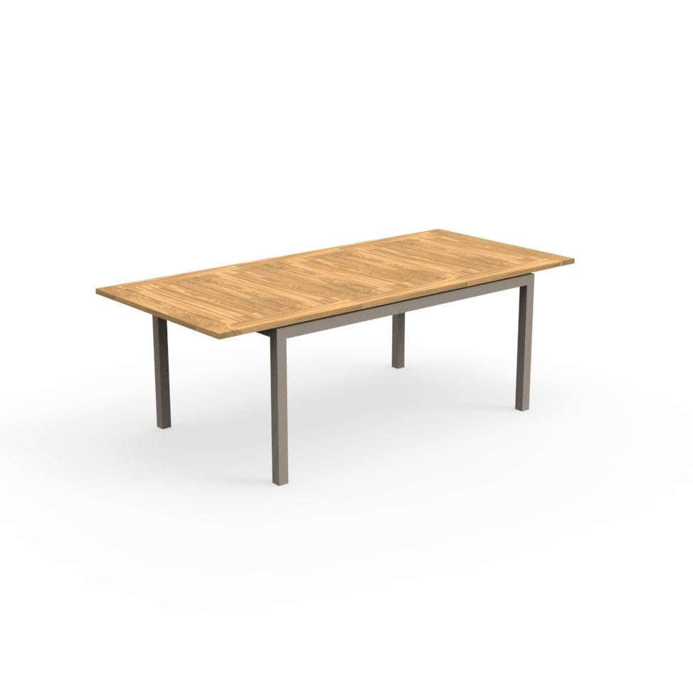 Ausziehbarer Teakholztisch 156/214 x 90 cm, Farbe nach Wahl