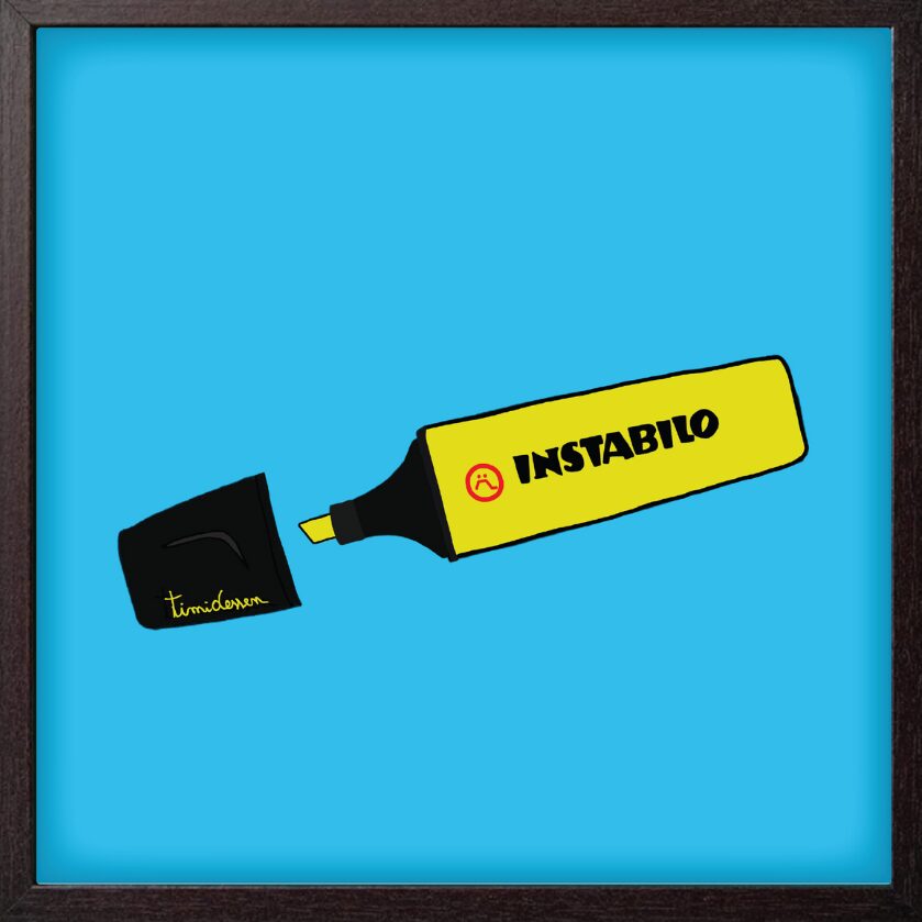 Poster Illustrato Instabilo 20x20 cm Giallo TIMIDESSEN