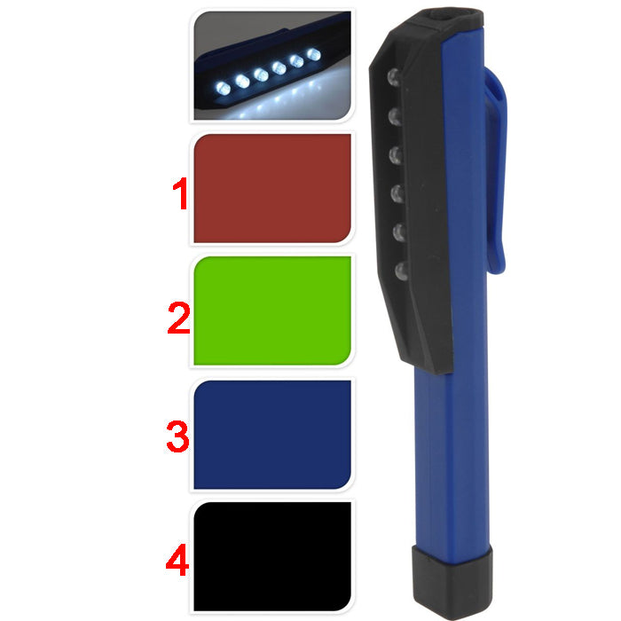 MINI TORCIA ELETTRICA 6 LED CON CLIP