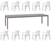 OFFERTA TAVOLO RIO 210/280 CON 10 POLTRONE TRILL TORTORA/BIANCO