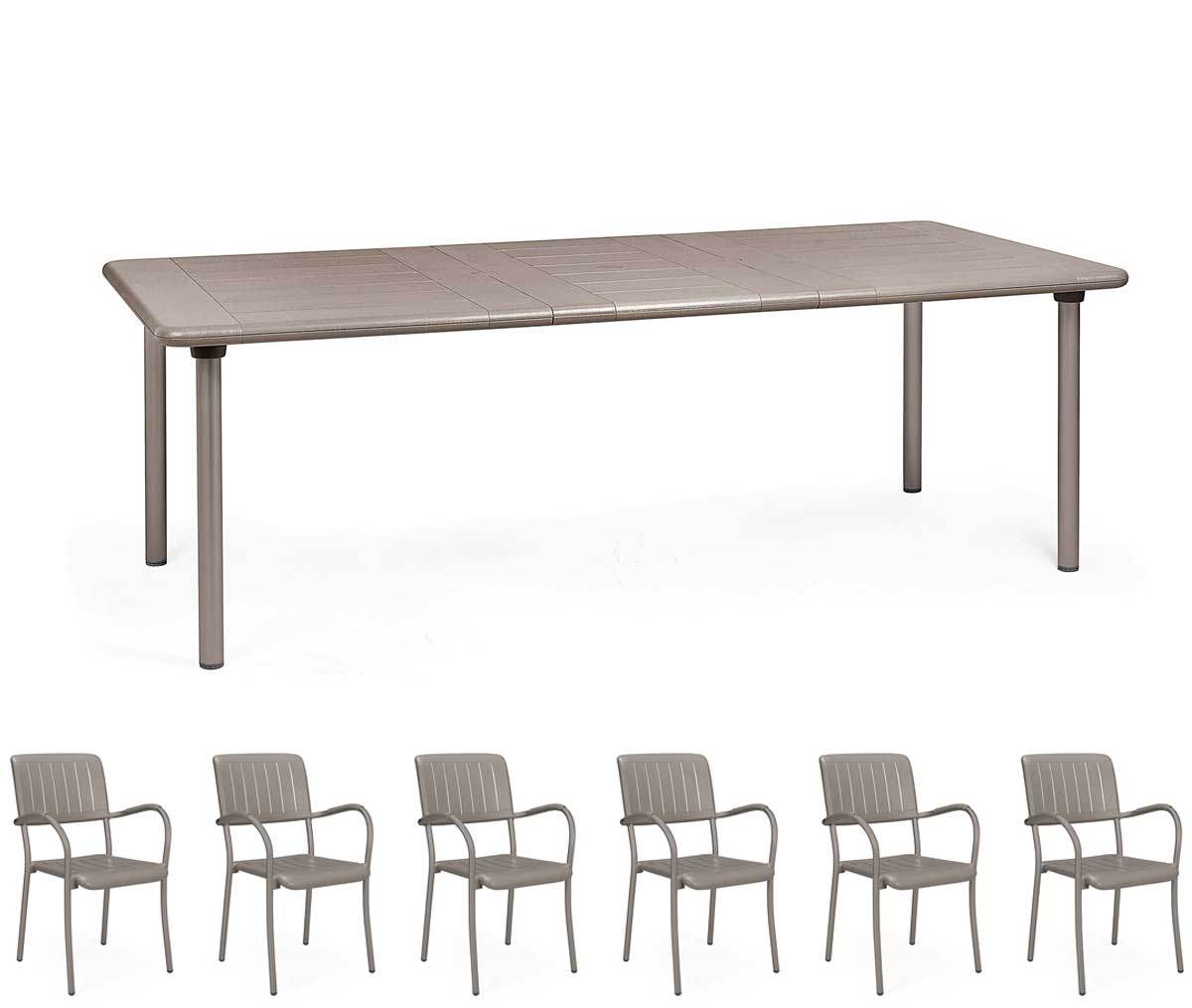 OFFERTA TAVOLO MAESTRALE 160/220CM ESTENSIBILE +6 POLTRONE MUSA COLORE A SCELTA