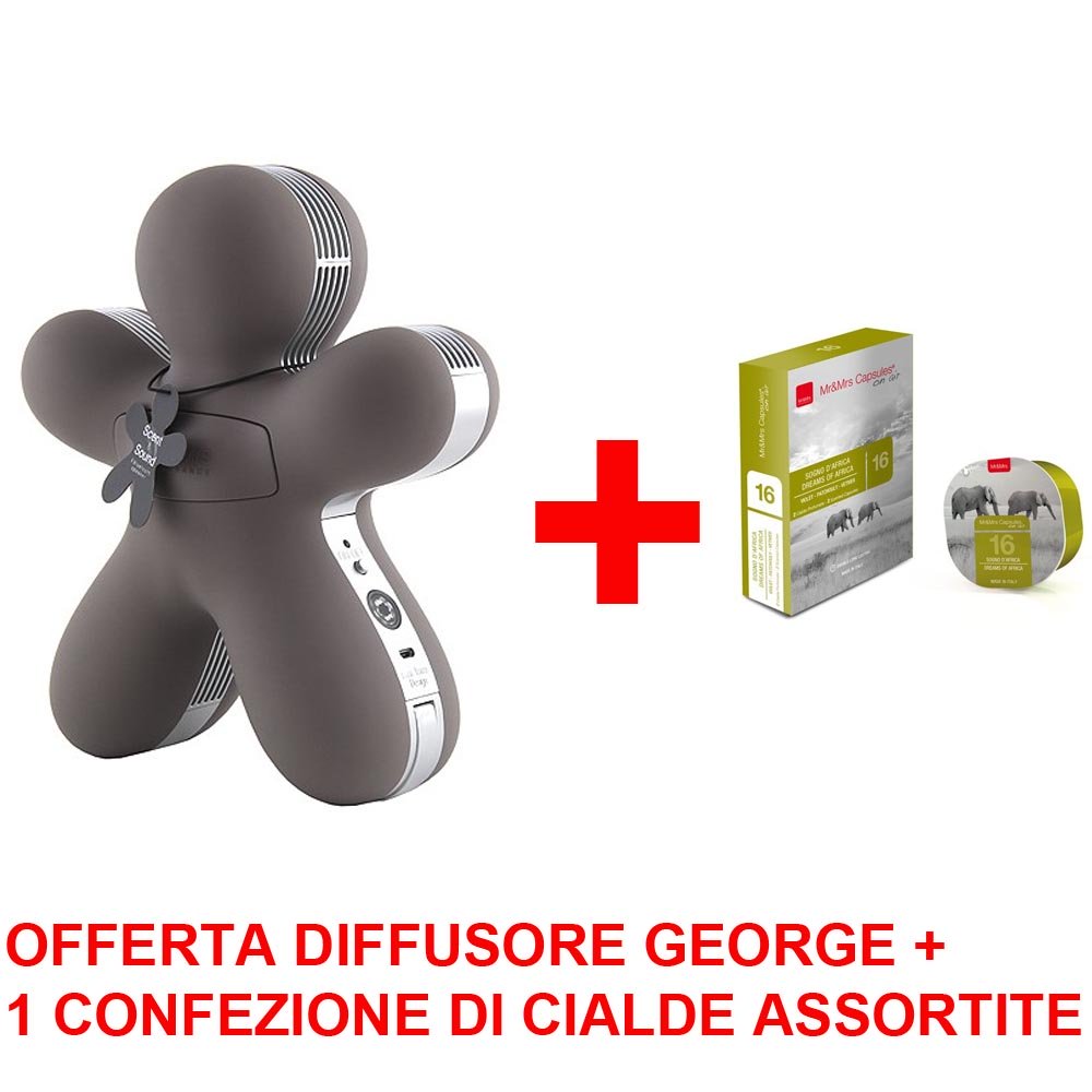 OFFERTA GEORGE DIFFUSORE ELETTRONICO SPEAKER BLUETOOTH TORTORA +1 CONFEZIONE DI CIALDE
