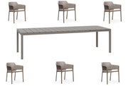 OFFERTA TAVOLO RIO ALLUNGABILE 140/210CM +6 POLTRONE NET TORTORA