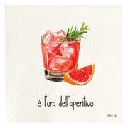 Set 20 tovaglioli in carta E' l'ora dell'aperitivo 33x33 cm bianco SIMPLE DAY