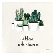 Set 20 tovaglioli in carta La felicità è stare insieme 33x33cm Bianco SIMPLE DAY