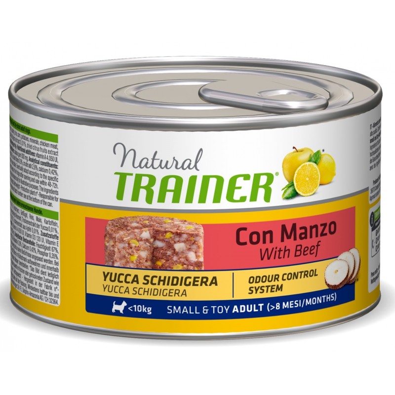 SCATOLETTA CIBO UMIDO CANE ADULTO MINI SMALL&TOY NATURAL MANZO E RISO 150GR