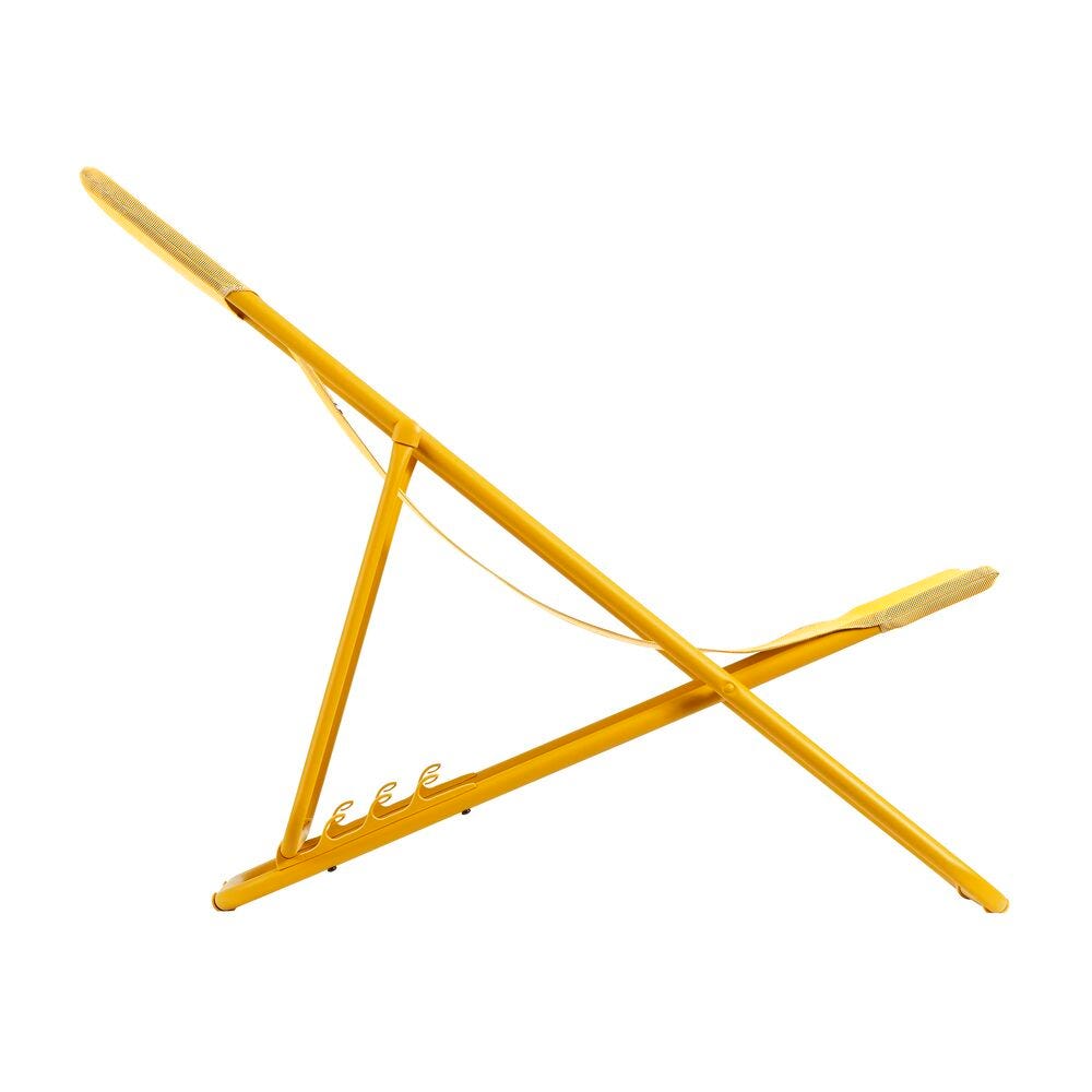 Lafuma Sedia a sdraio pieghevole multi-posizione Maxi Transat Giallo Miele 58cm