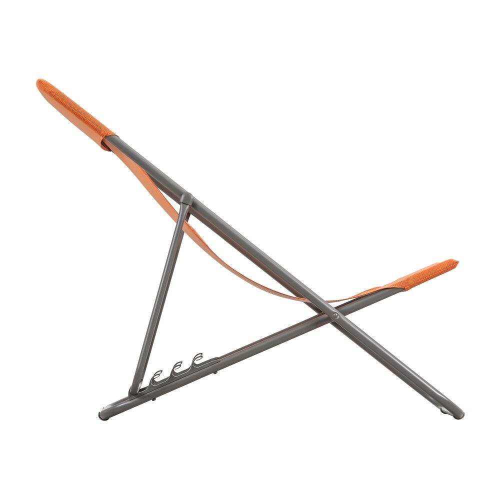Lafuma Sedia a sdraio pieghevole multi-posizione Maxi Transat Arancione Clementine 58cm