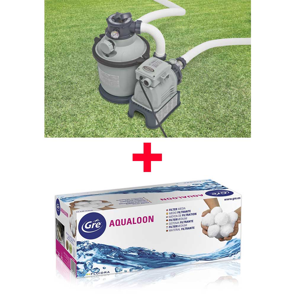 OFFERTA POMPA FILTRO A SABBIA DA 4500 L/H CON TIMER + BOX AQUALOON PER FILTRAZIONE PISCINA