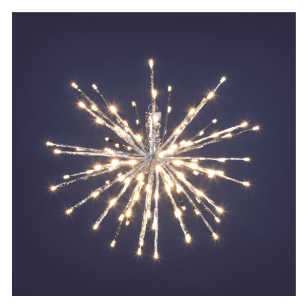 Twig Ball Ramo Stella 80 LED D 30cm Argento Bianco Caldo Peraga Christmas