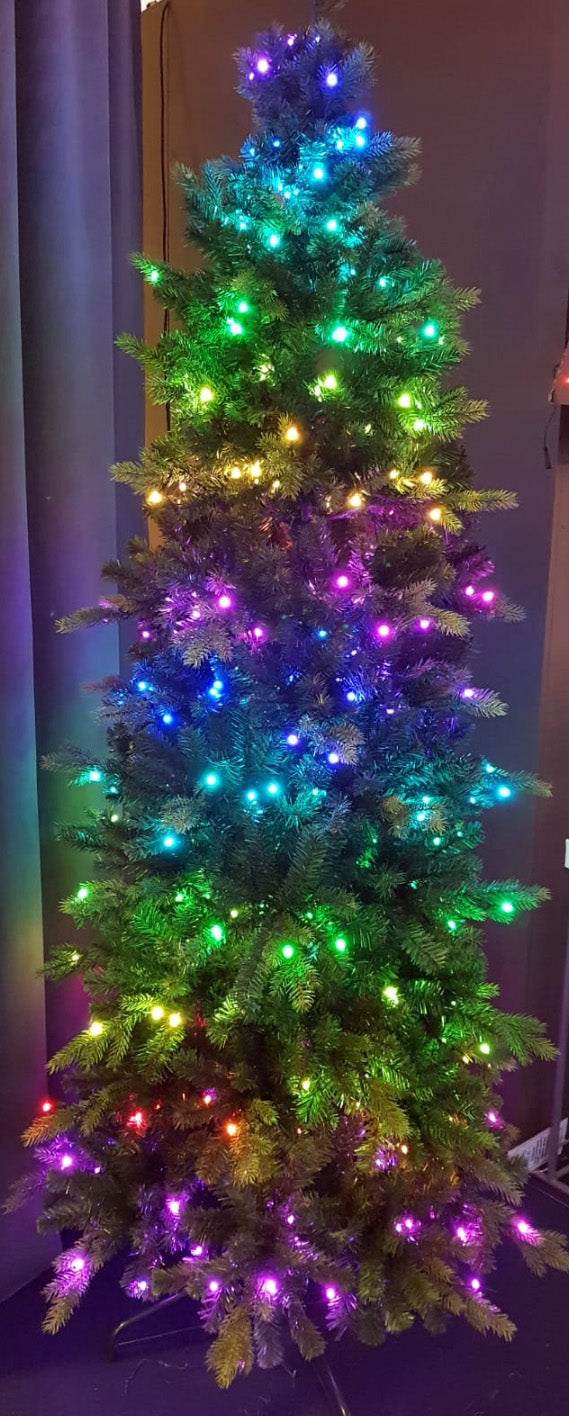 ALBERO DI NATALE TWINKLY 210CM PREILLUMINATO CON 330 LED MULTICOLOR RGB