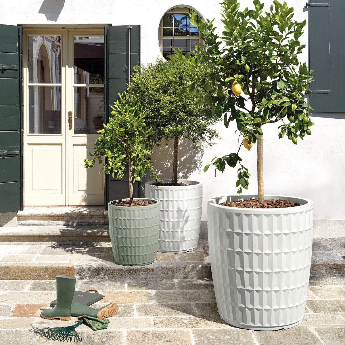 VASO ROTONDO TYLE 50CM BIANCO