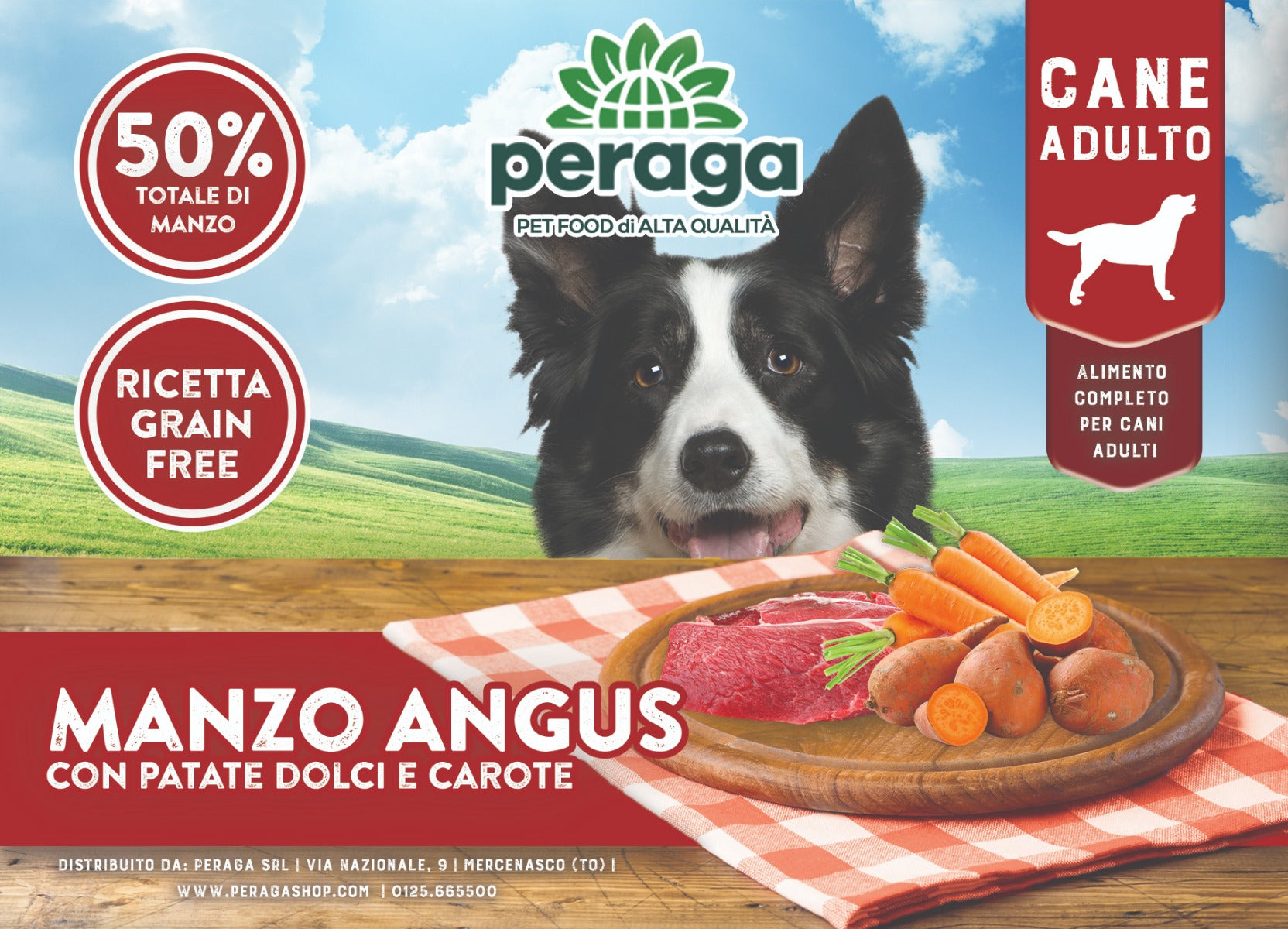 CROCCHETTE PERAGA GRAIN FREE PER CANE ADULTO 12KG MANZO ANGUS