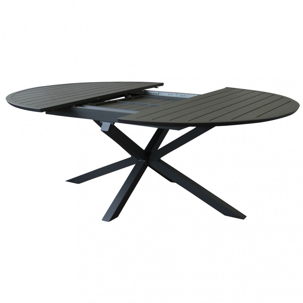 TAVOLO ROTONDO CAMELOT ALLUNGABILE 150/200 X 150 ANTRACITE