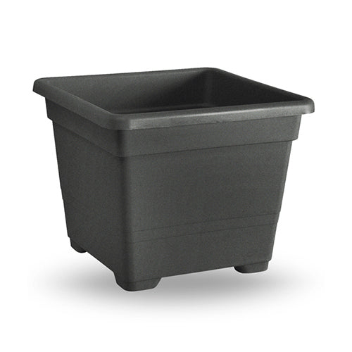 VASO QUADRATO 38CM 60% RICICLABILE ANTRACITE