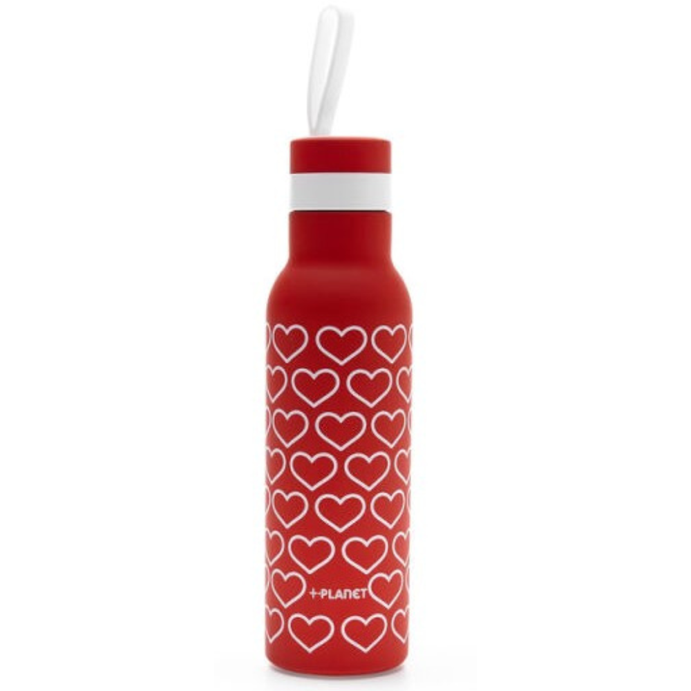 BOTTIGLIA TERMICA IN ACCIAIO 500ML STAMPA CUORICINI