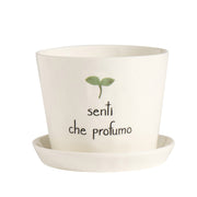Vaso Senti che profumo con sottovaso D15cm x H12,5cm Bianco Simple Day