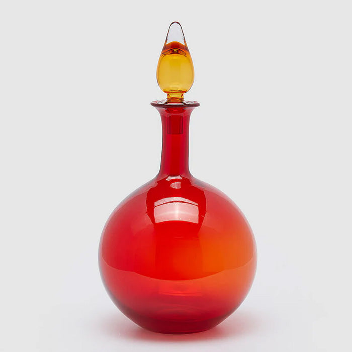 VASO DECORATIVO IN VETRO CON TAPPO Ø25,5XH50CM ROSSO