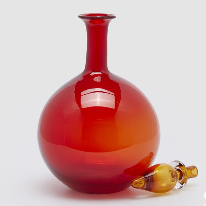 VASO DECORATIVO IN VETRO CON TAPPO Ø25,5XH50CM ROSSO