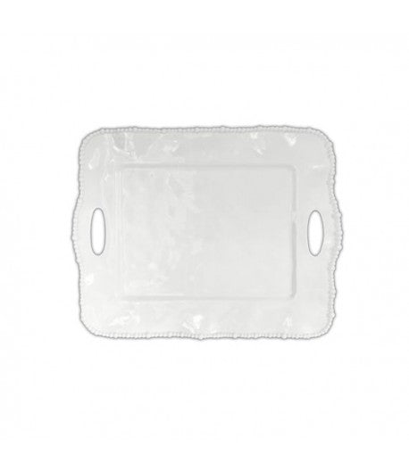 VASSOIO CON MANICI JOKE TABLE&KITCHENE BIANCO 50X40 CM