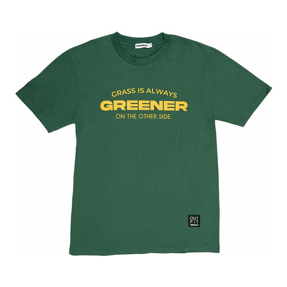 T-SHIRT OUT-FIT VERDE GRASS IS ALWAYS GREENER ON THE OTHER SIDE UNISEX TG.L